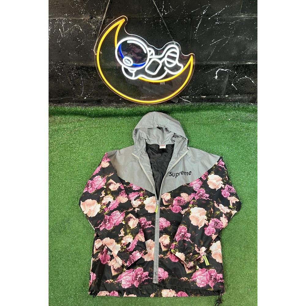 Supreme Waterproof Running Floral Jacket‎ Windbreaker Women Size Medium Cotton